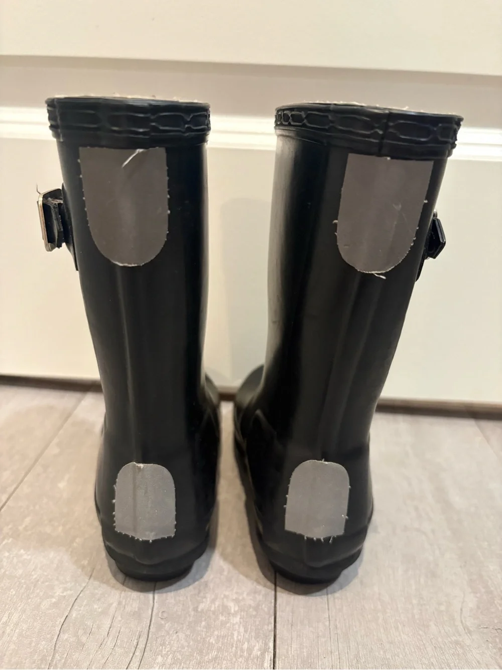 Hunter Black Rain Boots with Cream Sherpa Insert and Logo
